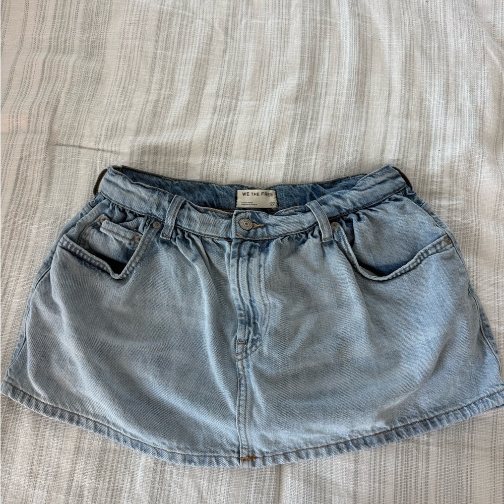 Free People Jean mini skort